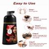 AngeRose Wine Red Hair Dye Shampoo 3 in 1, Natural Hair Dye to Cover Gray Hair, 400 ML view 4
