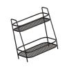 2 Tier Bathroom Counter Organizer, No Install Vanity Tray and Storage Countertop Shelf for Kitchen, Coffee Station, Office, Black view 1