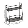 2 Tier Bathroom Counter Organizer, No Install Vanity Tray and Storage Countertop Shelf for Kitchen, Coffee Station, Office, Black view 3