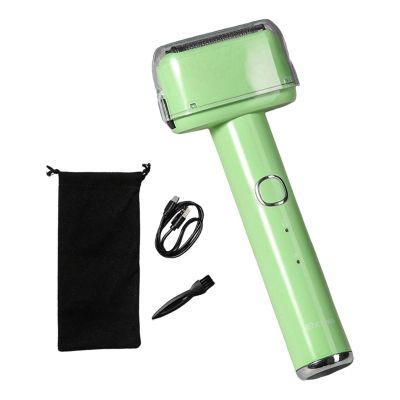 NinthAvenue Basics Men's USB Shaver for Facial Hair And Beard Trimming with Brush, green