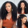 Afro Kinky Curly Half Wig Human Hair 24 Inch 200% Density Glueless Wear And Go Flip Over Kinky-Curly Half Wigs for Black Women Headband Human Hair Wig with Drawstring view 1