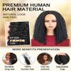 Afro Kinky Curly Half Wig Human Hair 24 Inch 200% Density Glueless Wear And Go Flip Over Kinky-Curly Half Wigs for Black Women Headband Human Hair Wig with Drawstring view 3