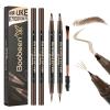 Boobeen 3pcs Waterproof Eyebrow PenDual-Ended Eyeliner Microblading Eyebrow Pencil for WomenLong Lasting Hair-Like Brow Pen with Brow BrushDark Brown view 1