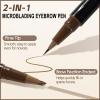 Boobeen 3pcs Waterproof Eyebrow PenDual-Ended Eyeliner Microblading Eyebrow Pencil for WomenLong Lasting Hair-Like Brow Pen with Brow BrushDark Brown view 2