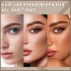 Boobeen 3pcs Waterproof Eyebrow PenDual-Ended Eyeliner Microblading Eyebrow Pencil for WomenLong Lasting Hair-Like Brow Pen with Brow BrushDark Brown view 3
