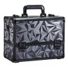 FRENESSA Makeup Case Extra Large Makeup Train Case 12.6 Inch Makeup Box Organizer Profressional Make Up Cases Storage Cosmetic Artist Travel Case with Divider Shoulder Strap Hard Vanity Dark Black view 1
