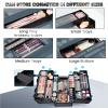FRENESSA Makeup Case Extra Large Makeup Train Case 12.6 Inch Makeup Box Organizer Profressional Make Up Cases Storage Cosmetic Artist Travel Case with Divider Shoulder Strap Hard Vanity Dark Black view 2