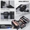 FRENESSA Makeup Case Extra Large Makeup Train Case 12.6 Inch Makeup Box Organizer Profressional Make Up Cases Storage Cosmetic Artist Travel Case with Divider Shoulder Strap Hard Vanity Dark Black view 4