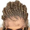 11 Twist Handmade Braid Wig, 28" Full 360 HD Transparent Lace Front Braided Wig with Fine Hair Brown Mix Black Synthetic Hair for Women view 2