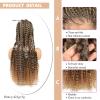 11 Twist Handmade Braid Wig, 28" Full 360 HD Transparent Lace Front Braided Wig with Fine Hair Brown Mix Black Synthetic Hair for Women view 3