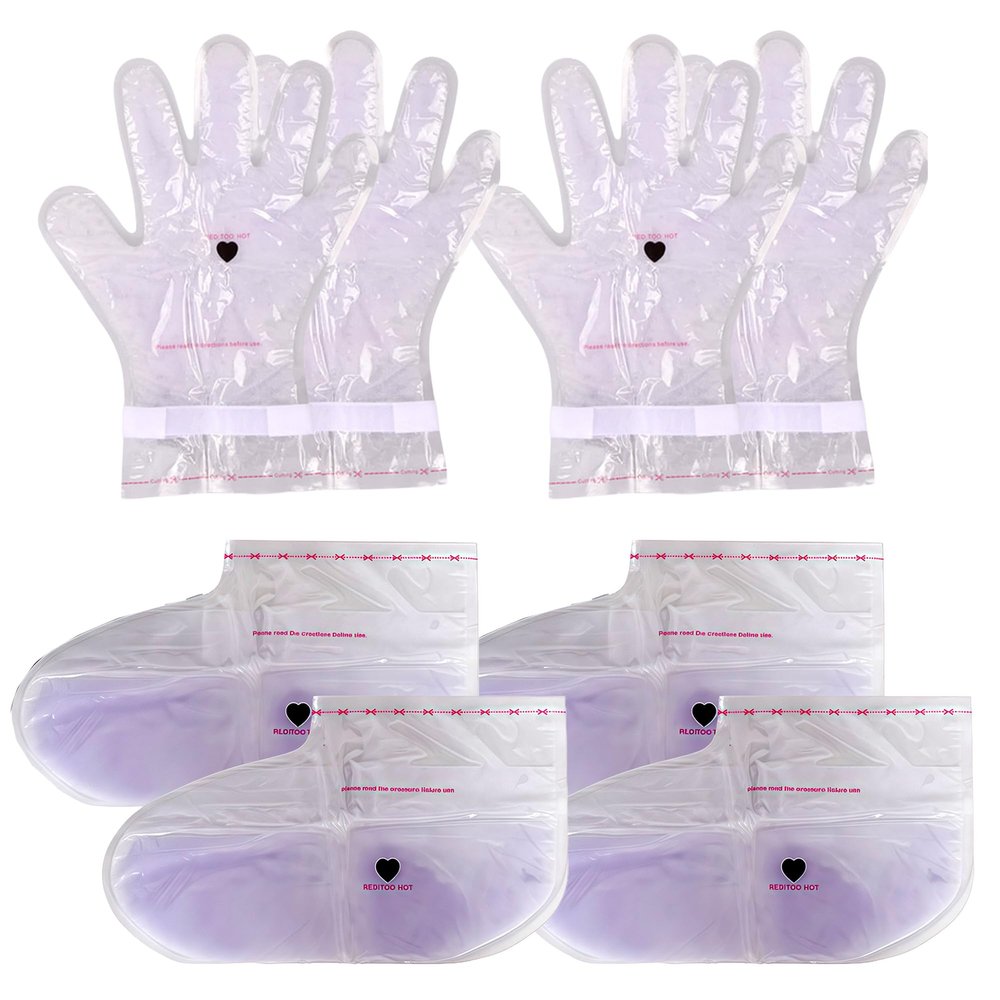 BACTIBLAST Paraffin Wax Gloves,The Paraffin Wax for Hand and Feet,Paraffin Hand & Foot Treatments and Booties Set for Intensive Hydration at Home Or Spa(Lavender) 2 Pair Hand & Foot Wax Gloves
