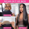 100% Human Hair, Pre-Cut 28 inch Glueless Lace Front Wig, Natural Black Straight Wig Human Hair 6x4 HD Lace Frontal Wigs for Women (22 inch) view 2