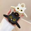 2-piece set of cartoon cat hair clips, women's black and white design hair clips, fashionable and cute clips, fashionable hair accessories, girls' gifts view 2