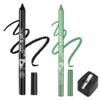 Colored Gel Glitter Eyeliner Pencils Pen Set, 2 Pcs Eyeliner Waterproof Lip Liner Eye Shadows Eyebrow Pencils Pen Eye Makeup (01 Black &08 Green) view 1