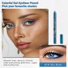 Colored Gel Glitter Eyeliner Pencils Pen Set, 2 Pcs Eyeliner Waterproof Lip Liner Eye Shadows Eyebrow Pencils Pen Eye Makeup (01 Black &07# Blue) view 2