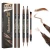 Boobeen 3pcs Waterproof Eyebrow PenDual-Ended Eyeliner Microblading Eyebrow Pencil for WomenLong Lasting Hair-Like Brow Pen with Brow BrushDark Brown view 1