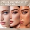 Boobeen 3pcs Waterproof Eyebrow PenDual-Ended Eyeliner Microblading Eyebrow Pencil for WomenLong Lasting Hair-Like Brow Pen with Brow BrushDark Brown view 3