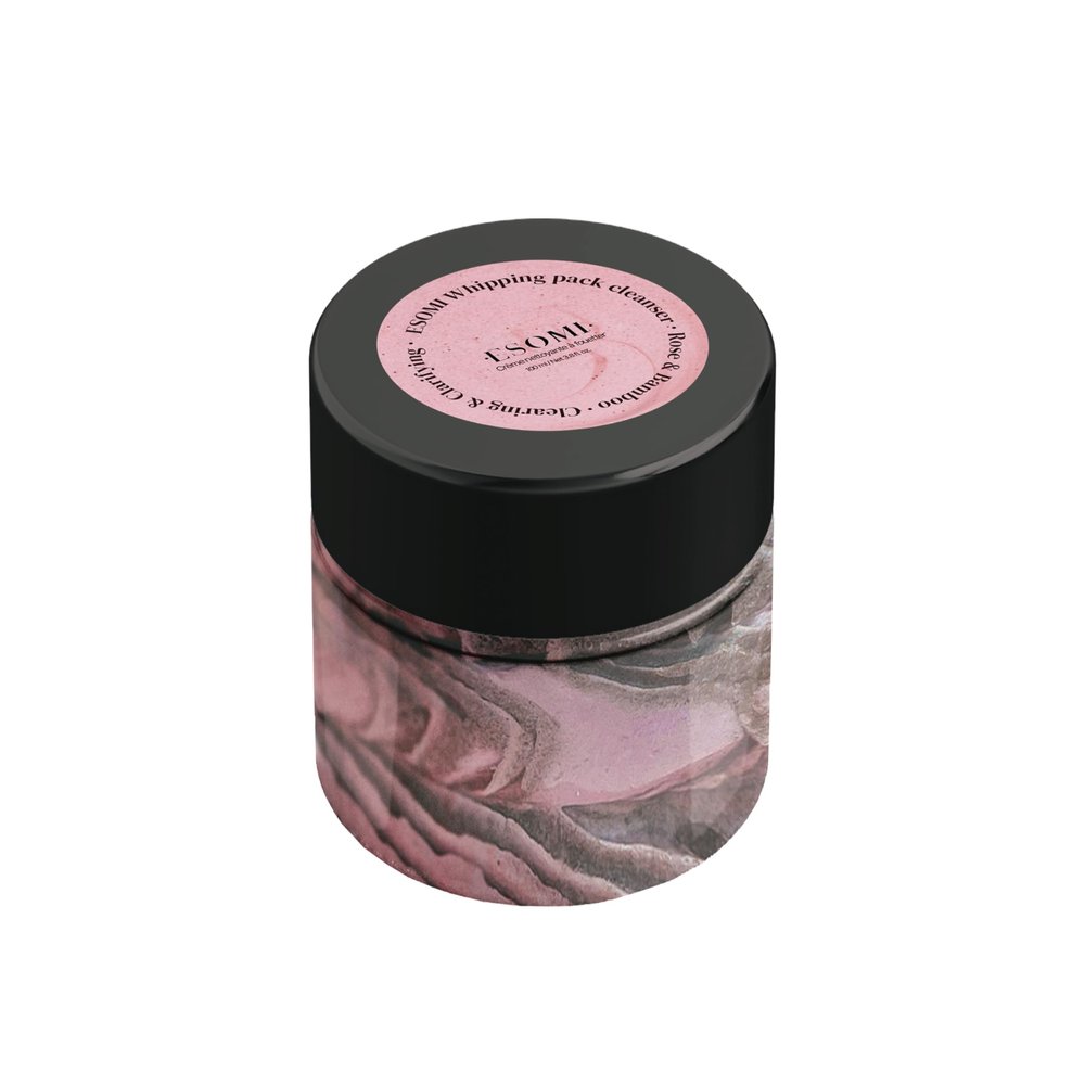 ESOMI Rose and Bamboo Whipping Pack Cleanser 3.72 fl oz  3-in-1 Makeup Remover, Deep Cleanser & Soothing Mask, Rose Water, Bamboo Charcoal, Vitamins E & K