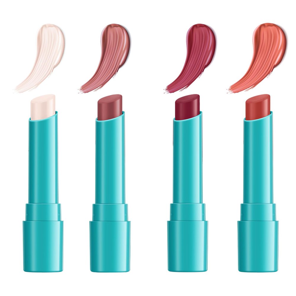 COLORCODE 4PCS Lip Tint Hydrating Lip Kit Set, Long Lasting Waterproof Lip Stain and Non-Sticky Tinted Lip Balm with Vitamin E, Natural Hydrating Lip Gloss Lipstick Set in 4 Shades for Women & Girls