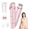Bikini Trimmer for Women-2 in 1 Dual Head Electric Razors,USB Rechargeable Bikini Electric Shaver,IPX7 Waterproof Dry & Wet Use Body Hair Trimmer and Facial Hair Remover for Underarm Leg Body,Pink view 1