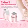 Bikini Trimmer for Women-2 in 1 Dual Head Electric Razors,USB Rechargeable Bikini Electric Shaver,IPX7 Waterproof Dry & Wet Use Body Hair Trimmer and Facial Hair Remover for Underarm Leg Body,Pink view 2