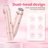 Bikini Trimmer for Women-2 in 1 Dual Head Electric Razors,USB Rechargeable Bikini Electric Shaver,IPX7 Waterproof Dry & Wet Use Body Hair Trimmer and Facial Hair Remover for Underarm Leg Body,Pink view 3