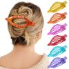 French Flat Hair Clips for Women - 6Pcs Flat Hair Claws for Thin Thick Hair Strong Hold No Slip Grip Hair Claw Clips for Women Girls (Sequins (L:4.6 IN, W:1.97IN)) view 1