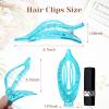 French Flat Hair Clips for Women - 6Pcs Flat Hair Claws for Thin Thick Hair Strong Hold No Slip Grip Hair Claw Clips for Women Girls (Sequins (L:4.6 IN, W:1.97IN)) view 4