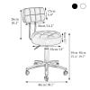 Home Office Desk Chair with Wheels,Swivel Pu Leather Round Rolling Stool,Height Adjustable Swivel Salon Stool for Salon Tattoo Work Office Massage(Seat Height:15.4"-19.7", Black A) view 2