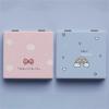 2Pcs Cute Compact Mirrors, 2.6x2.8in 1x/2x Magnification, Mini Pocket TravelMirror, Small Mirror for Handbag Purse Makeup Tools for Women&Girls (Pink & Blue withClouds,Bow & Rainbow Designs) view 1