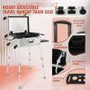 24 Inch Large Capacity Aluminum Alloy Trolley Cosmetic Case with Lamp and Mirror, Professional Follow-up Artist, Makeup Artist Toolbox view 4