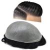 Super Thin Skin Mens Toupee 0.03mm Ultra Thin Skin Hair System For Men Human Hair Black Brown Blonde Gray V-looped Hairpiece 6''x8''80% Light Density,#1B Natural Black view 1