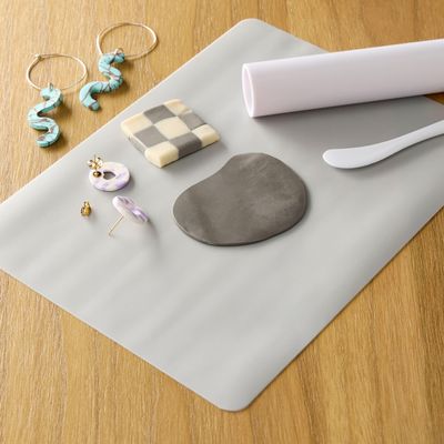 Recollections Light Gray Wax Silicone Mat 8" x 6" Heat-Resistant Surface for Sealing Wax Projects, Nonstick & Reusable, 12 Pack