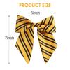 Big Stripe Hair Bow 6 Inch Women French Barrette Clips Wizard Hair Accessories Yellow view 2