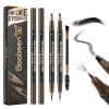 Boobeen 3pcs Waterproof Eyebrow PenDual-Ended Eyeliner Microblading Eyebrow Pencil for WomenLong Lasting Hair-Like Brow Pen with Brow BrushDark Brown view 1