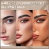 Boobeen 3pcs Waterproof Eyebrow PenDual-Ended Eyeliner Microblading Eyebrow Pencil for WomenLong Lasting Hair-Like Brow Pen with Brow BrushDark Brown view 3