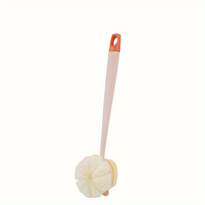 Back Brush Long Handle Bath Brush Double-Sided Scrubbing Shower Towel Back Scraper Detachable Strong Soft Bristle Washing(Pink)