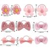 10Pcs Bow Hair Ties for Girls  Soft Elastic Hair Bands with Cute Bows, Toddler & Baby Hairs Accessories for Thin or Thick Long Hairs (Pink) view 2