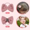 10Pcs Bow Hair Ties for Girls  Soft Elastic Hair Bands with Cute Bows, Toddler & Baby Hairs Accessories for Thin or Thick Long Hairs (Pink) view 3