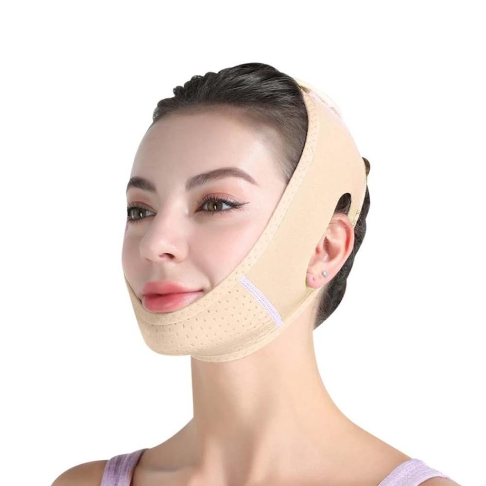 Double Chin Reducer V Line Facial Mask Face Lifting Tape Soft Chin Strap for Women Restore Skin Elasticity Skin Color