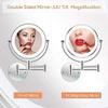 8" Wall Mounted with Lights LED 1X/5X Magnification Makeup Vanity Mirror Double Sided,Touch Button Adjustable Light,Shaving Makeup in Bedroom Bathroom USB Recharge (Black) view 3
