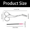 Eyebrow Scissors, Stainless Steel Eyebrow Scissors with Cleaning Brush Eyebrow Scissors with Comb for Women Men(Silver) view 2