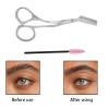 Eyebrow Scissors, Stainless Steel Eyebrow Scissors with Cleaning Brush Eyebrow Scissors with Comb for Women Men(Silver) view 3