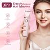 Trimmer for Women: 3 in 1 Gentle Painless Electric Razor for Women,120min Cordless Runtime,USB Charge Dock,IPX7 Waterproof Wet & Dry Use Portable Facial Razor with Ceramic Blade Travel Grooming Kit view 2
