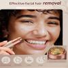 Facial Hair Removal for Women: Painless Rechargeable Face Shaver Electric Hair Remover Device for Peach Fuzz Upper Lip Chin (Gold) view 2