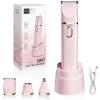Bikini Trimmer for Women: 3 in 1 Gentle&Painless Electric Razor for Women,120min Cordless Runtime,USB Charge Dock,Ceramic Blade,IPX7 Waterproof Wet & Dry Use &Easy Cleaning Travel Grooming Kit (Pink) view 1