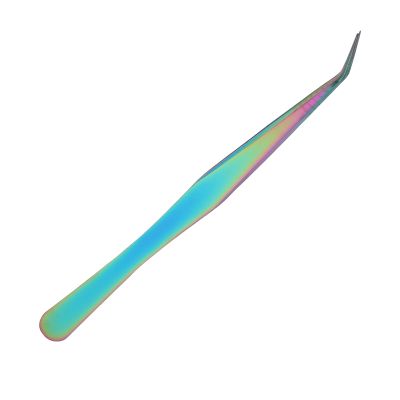 Ymiko Professional Stainless Steel Eyelashes Extension Tweezers for Makeup Tools Nail Art, Seamless Fitting and Comfortable Grip, (Color Curved [Sealing])