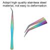 Ymiko Professional Stainless Steel Eyelashes Extension Tweezers for Makeup Tools Nail Art, Seamless Fitting and Comfortable Grip, (Color Curved [Sealing]) view 4