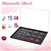 3 Pack Magnetic Makeup Palette with Clear Top, Empty Eyeshadow Pan Dispensing Storage Box with 30Pcs Adhesive Metal Stickers for DIY Cosmetics Lipstick Blush Powder-9.25X6.57Palette view 3