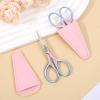 2 Pack Eyebrow Scissors, Stainless Steel Mustache Lash Scissors for Women, Pink Straight Tip Nose Hair Trimmer Scissor for Men, Women, Eyebrow, Facial Hair Beard, Eyelashes, Nail Scissor view 2